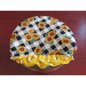 Kitchenaid Bowl Cover, Sunflower, Buffalo Check and Bee Reversible Mixer Cover